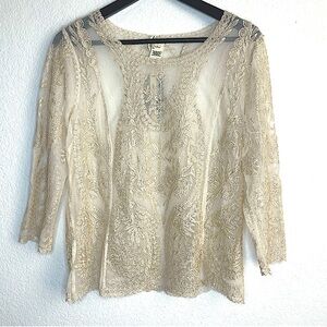 NWT ULTRA PINK long sleeve lace pullover top